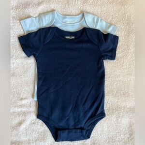 Kirkland Baby Boys Blue & Light Blue Short Sleeve Bodysuit 3-6 Months